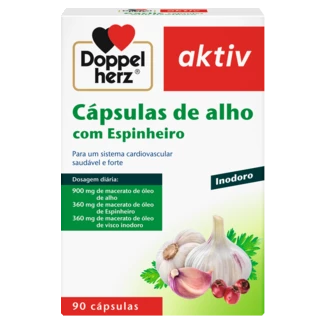 Illustration of the product packaging Doppelherz aktiv Cápsulas de alho  front view